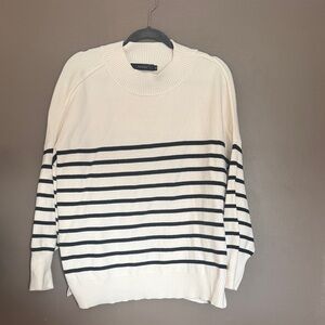 Crewneck Sweater - Cream and Black Stripes